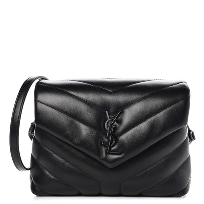 Saint Laurent Calfskin Y Quilted Monogram Toy Loulou Crossbody Bag Black 1 of 7