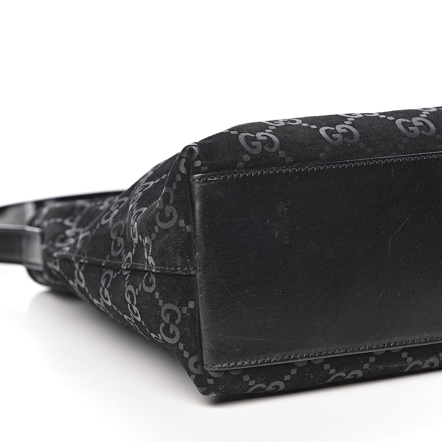 Guccissima Suede Shoulder Bag Black