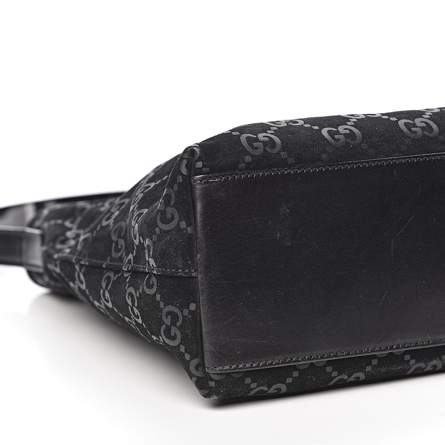Gucci Guccissima Suede Shoulder Bag Black 9 of 13