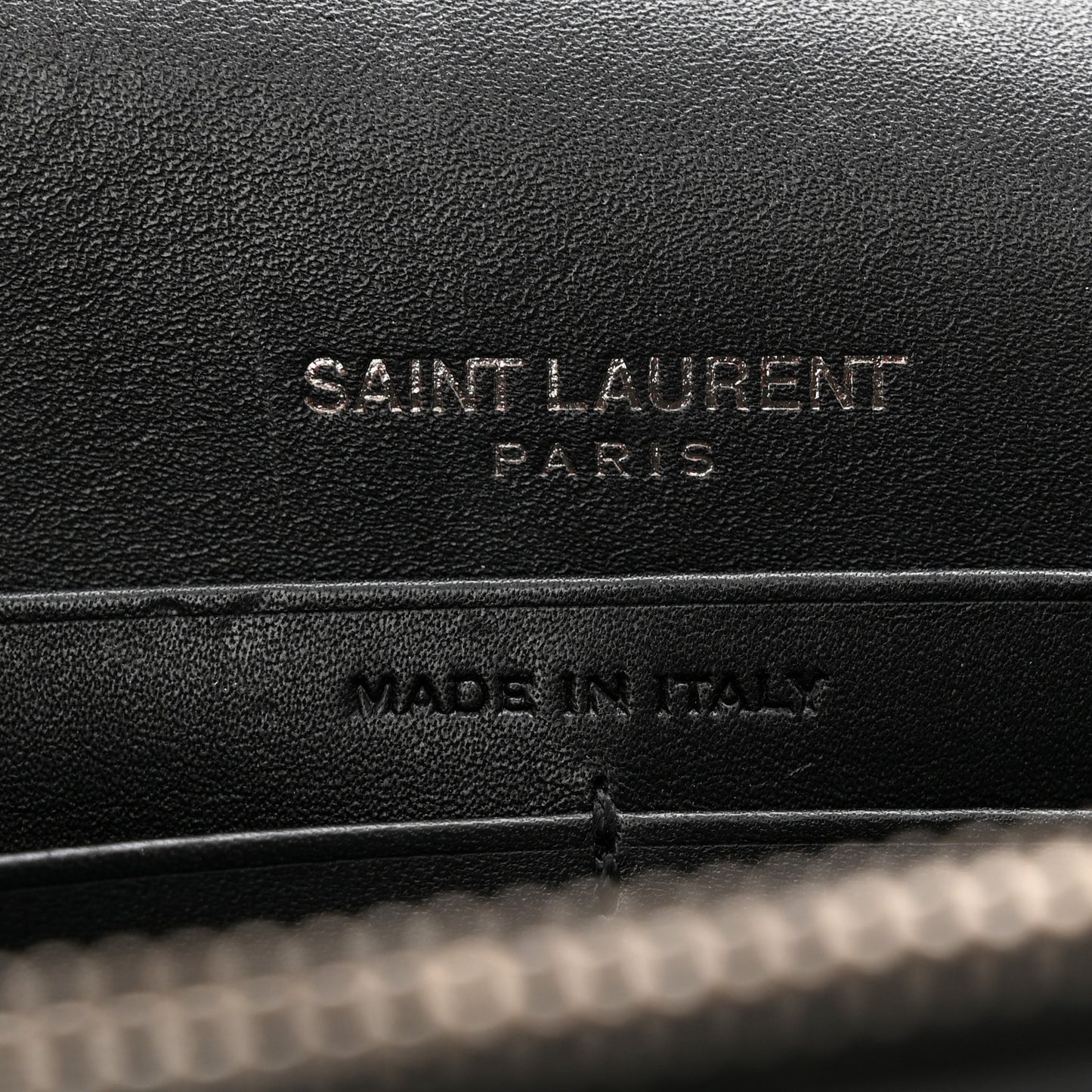 Smooth Calfskin Classic Monogram Pins Kate Tassel Chain Wallet Black
