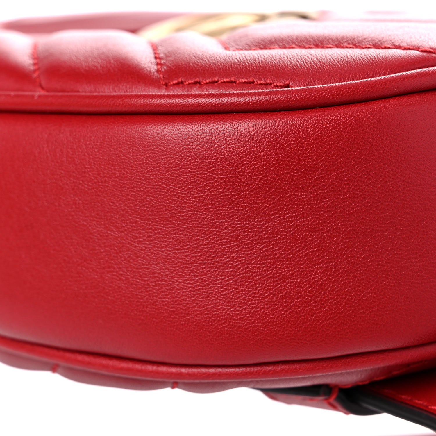 Gucci Calfskin Matelasse GG Marmont Belt Bag 85 34 Hibiscus Red 10 of 12