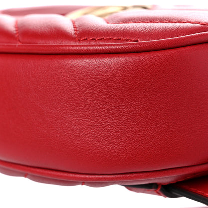 Gucci Calfskin Matelasse GG Marmont Belt Bag 85 34 Hibiscus Red 10 of 12