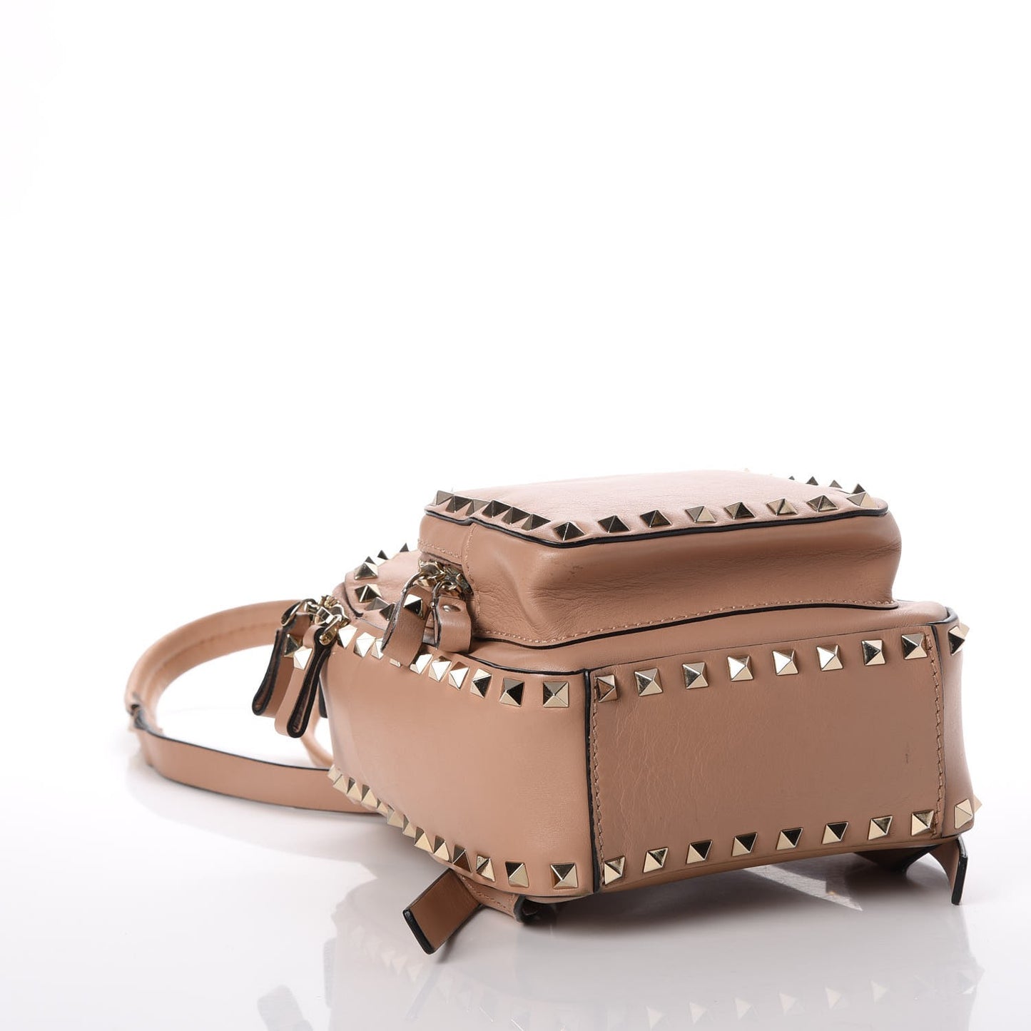 Calfskin Mini Rockstud Backpack Alpaca
