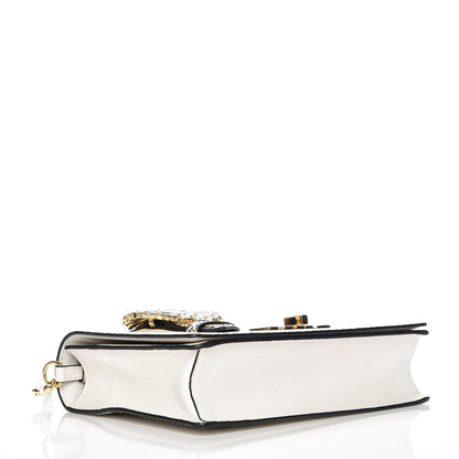 Miu Miu Goatskin Madras Ayers Crystal Embellished Shoulder Bag Bianco Rocci 4 of 6