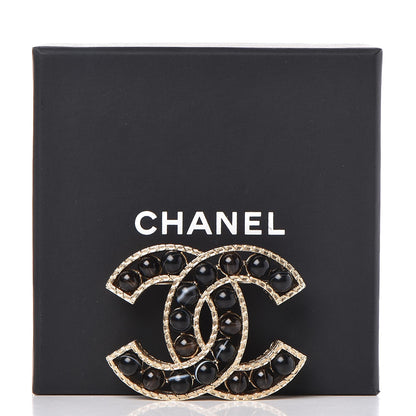 Chanel Bead CC Brooch Black Light Gold 5 of 5