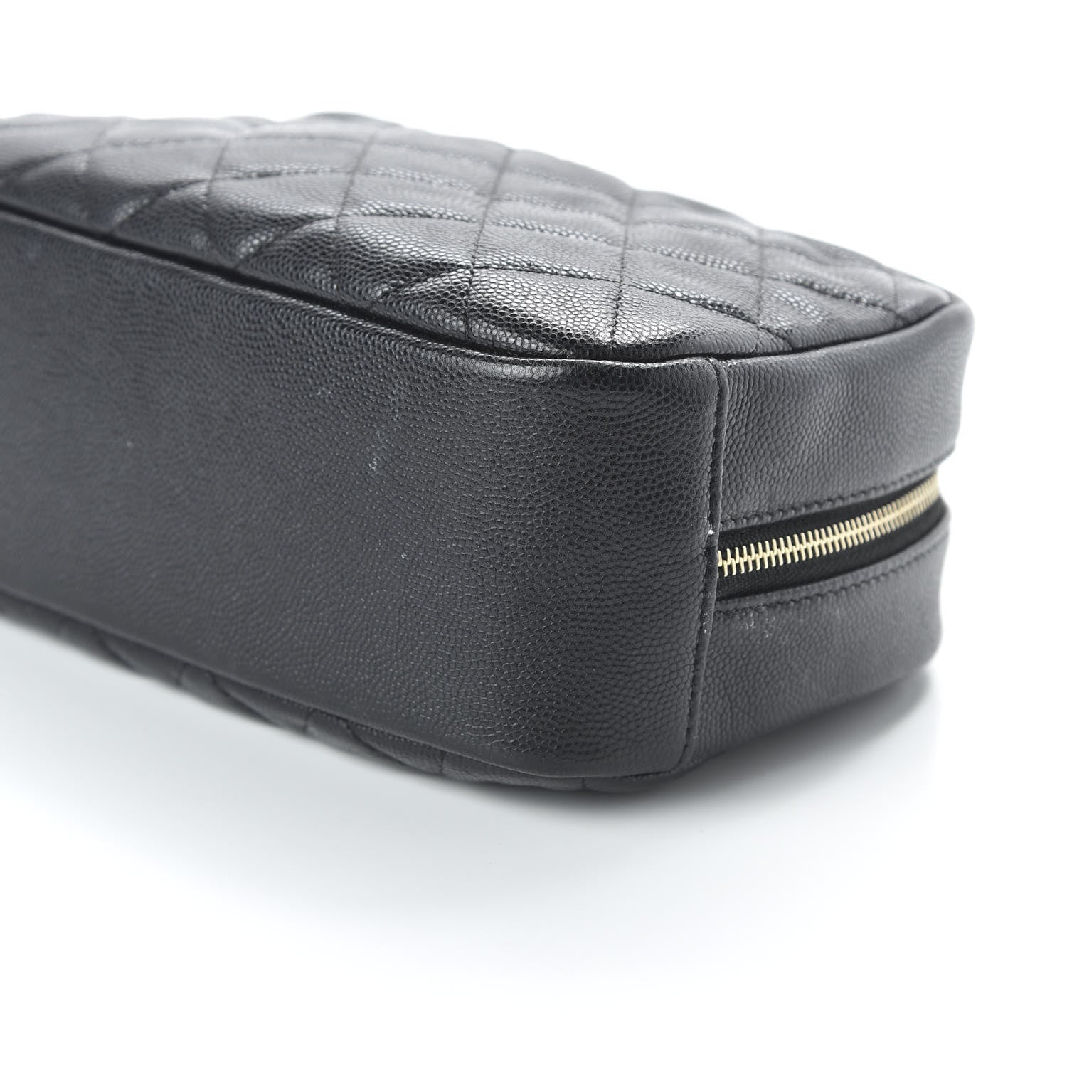 Chanel Caviar Quilted Curvy Pouch Cosmetic Case Black 7 of 10