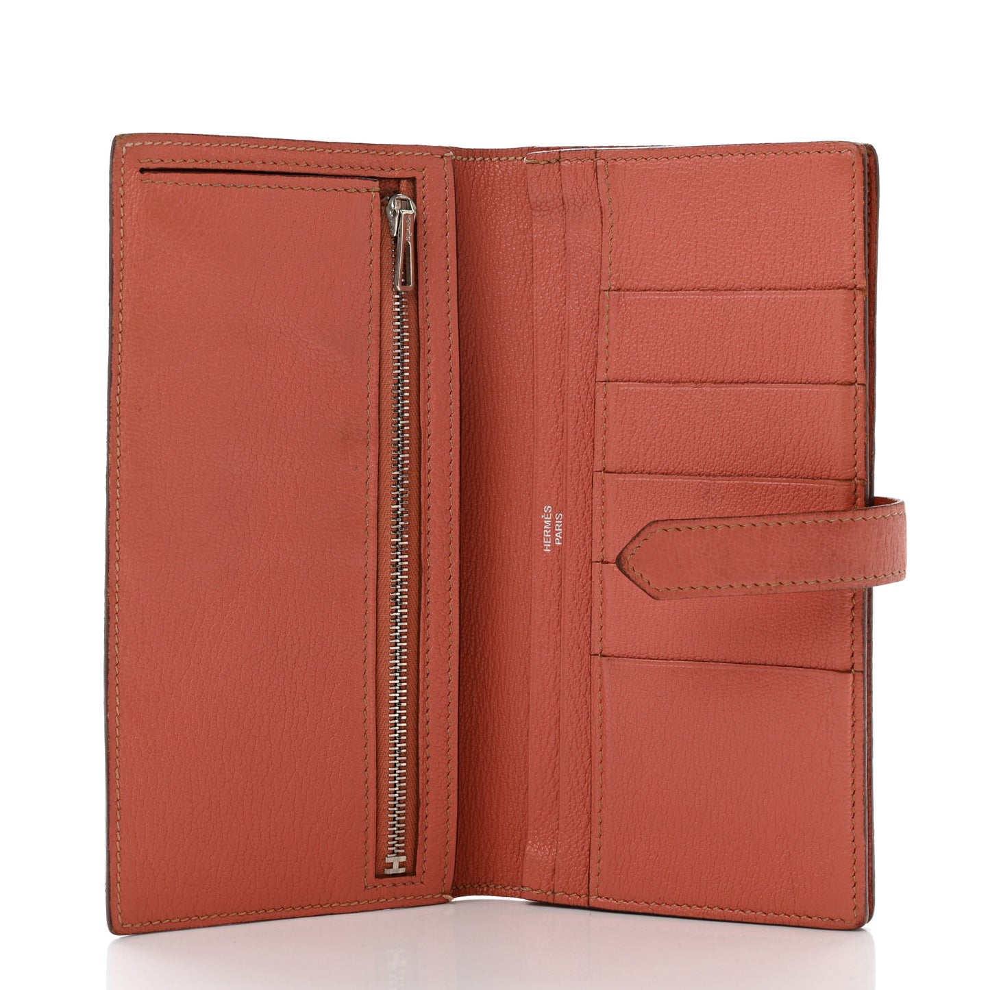 Chevre Mysore Bearn Gusset Wallet Crevette