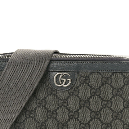 Gucci GG Supreme Monogram Textured Dollar Calfskin Small Ophidia Top Handle Shoulder Grey Black Graphite Grey 8 of 10