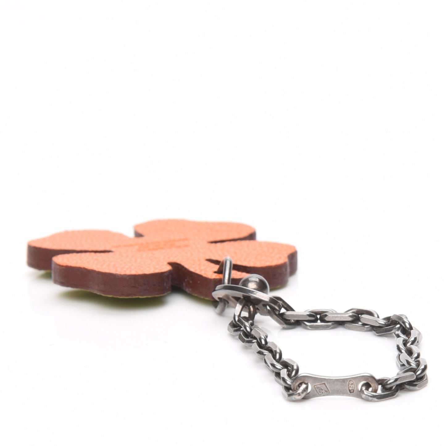 Chevre Mysore Lucky Clover Key Chain Bag Charm Vert Anis Orange