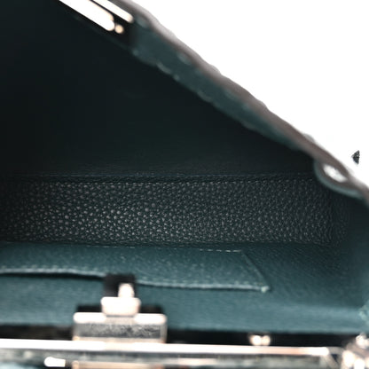Fendi Cuoio Roma Sellerissima Nappa Sintetica Tape Stitch Snakeskin Mini Peekaboo Iconic Satchel Green 5 of 11