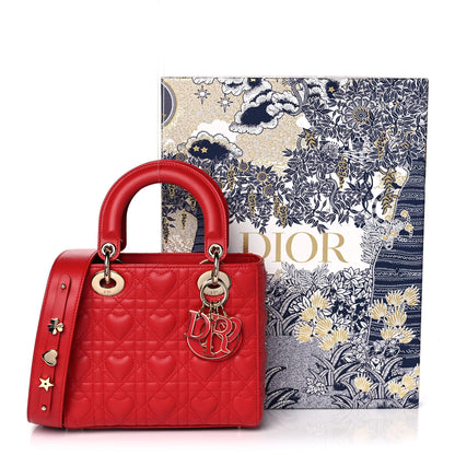 Christian Dior Lambskin Cannage Dioramour Small My ABCDior Lady Dior Spicy Red 12 of 12