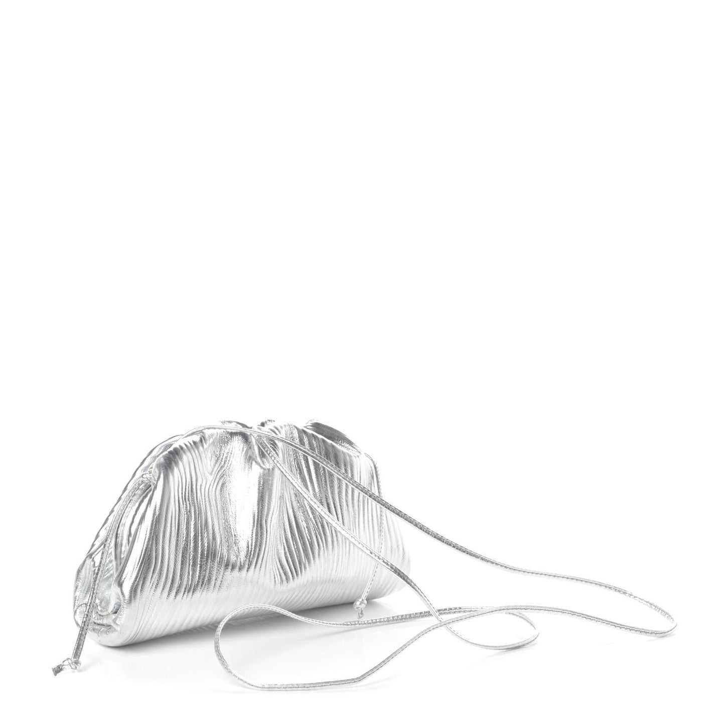 Metalic Bark Calfskin The Mini Pouch Silver