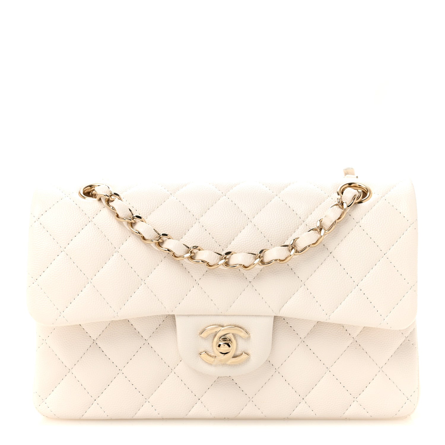 Chanel Caviar Quilted Small Double Flap White 1 of 10