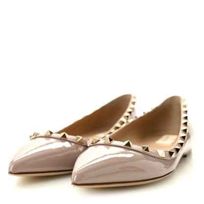 Valentino Garavani Patent Rockstud Ballerina Flats 40 Poudre 3 of 10