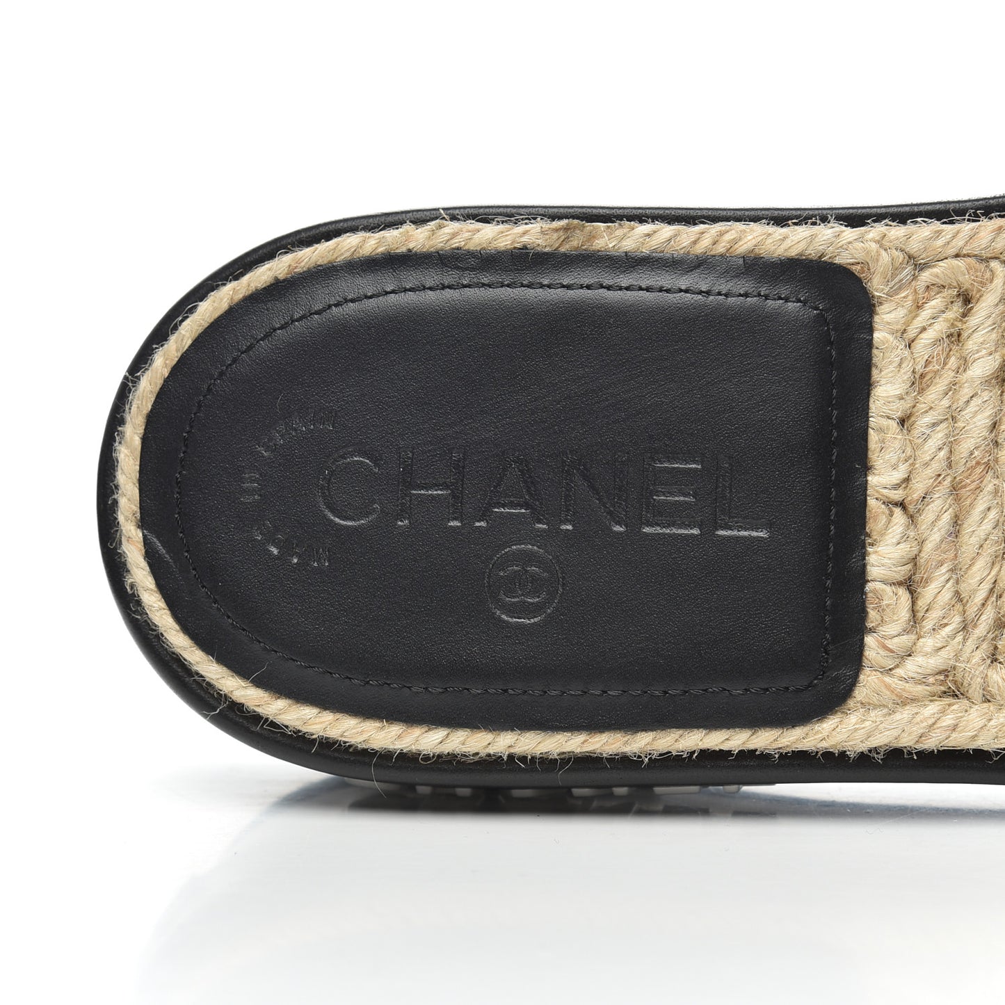 Lambskin Quilted CC Espadrille Slip On Sandals 41 Black
