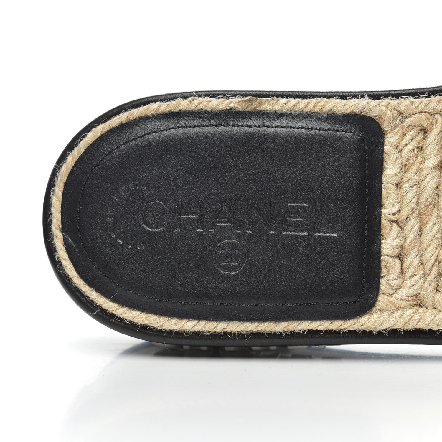 Chanel Lambskin Quilted CC Espadrille Slip On Sandals 41 Black 7 of 13