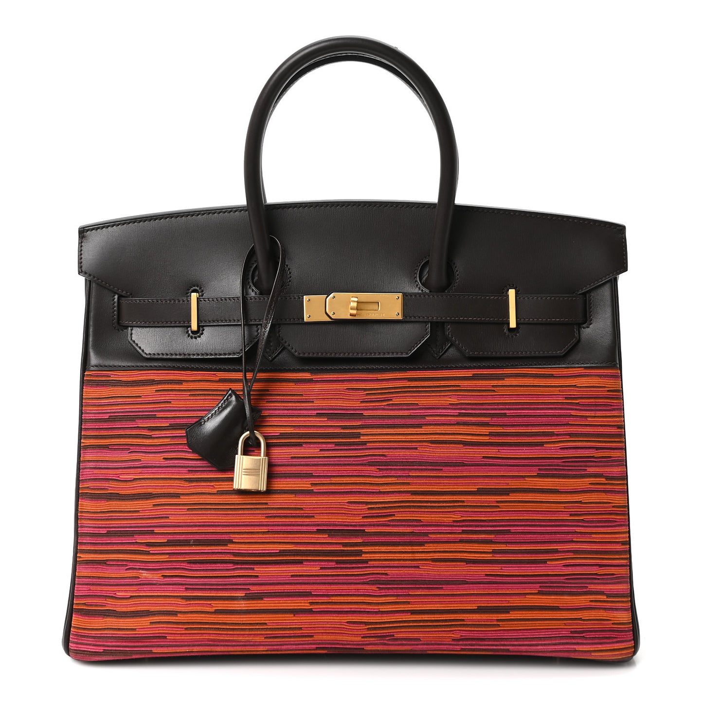 Box Vibrato Birkin 35 Havane Orange Fuchsia