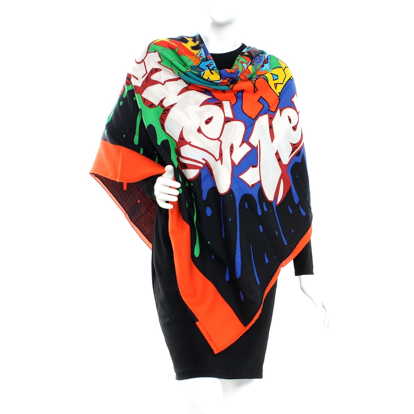 Silk Cashmere Graff Graffiti Shawl 140