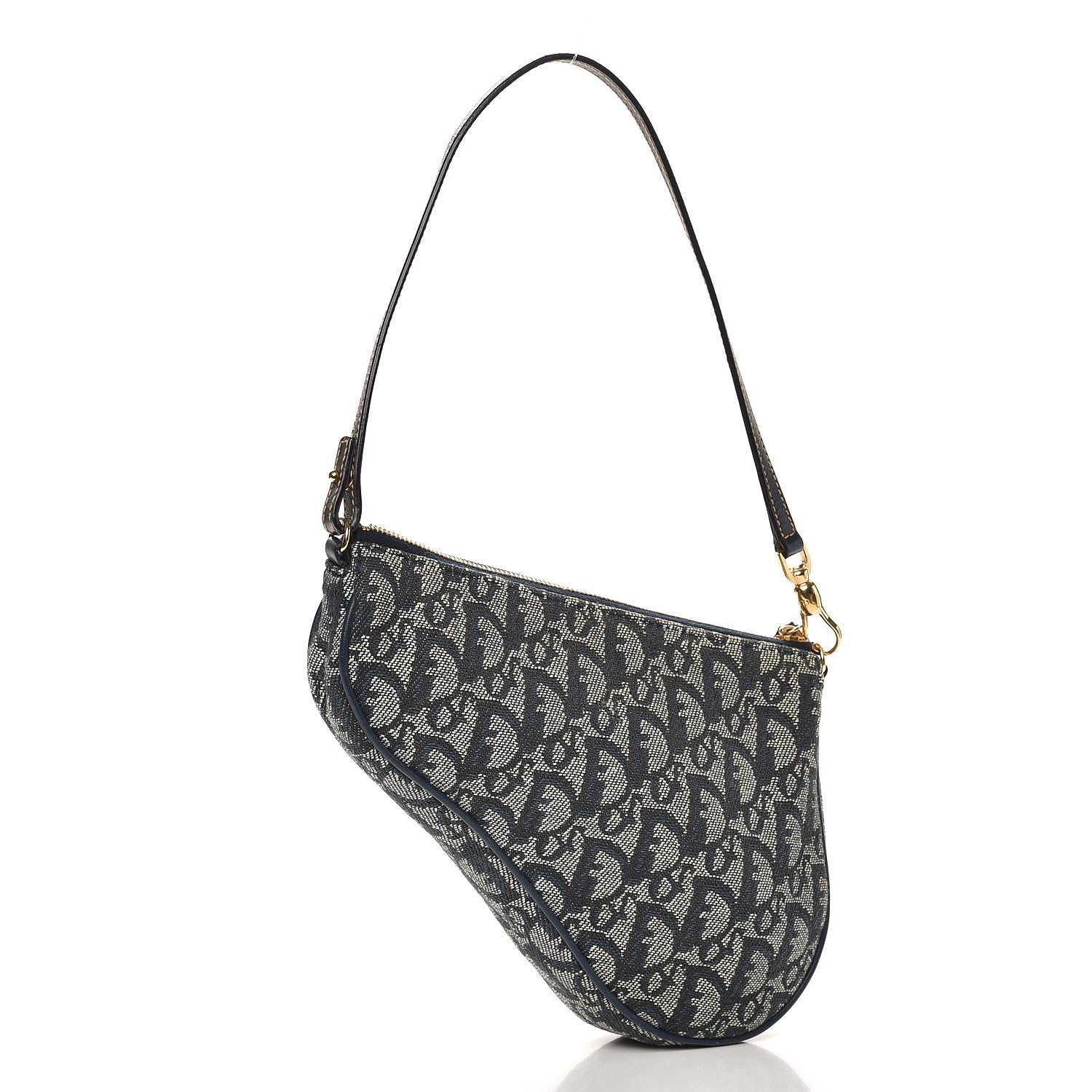Christian Dior Monogram Mini Saddle Pochette Navy 3 of 7