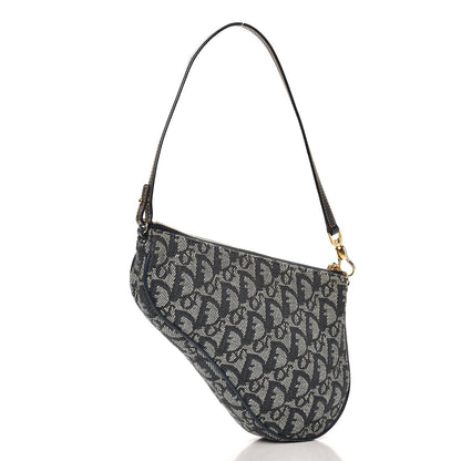 Christian Dior Monogram Mini Saddle Pochette Navy 3 of 7