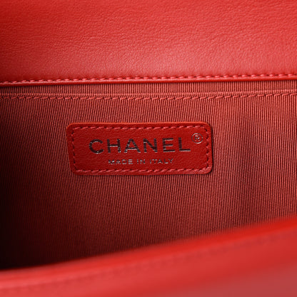 Chanel Calfskin Quilted Medium Boy Flap Red 6 of 10