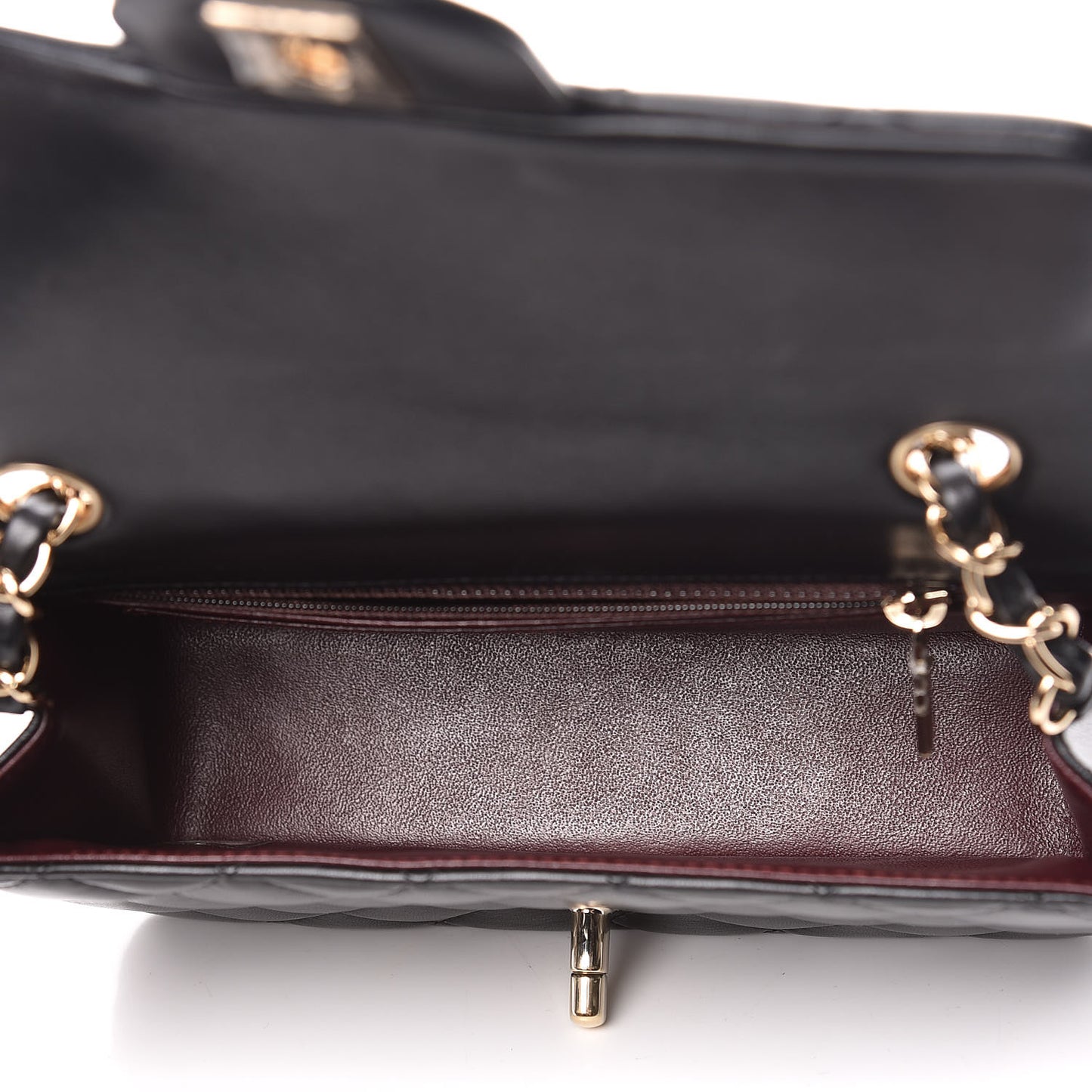 Lambskin Quilted Mini Rectangular Flap Black