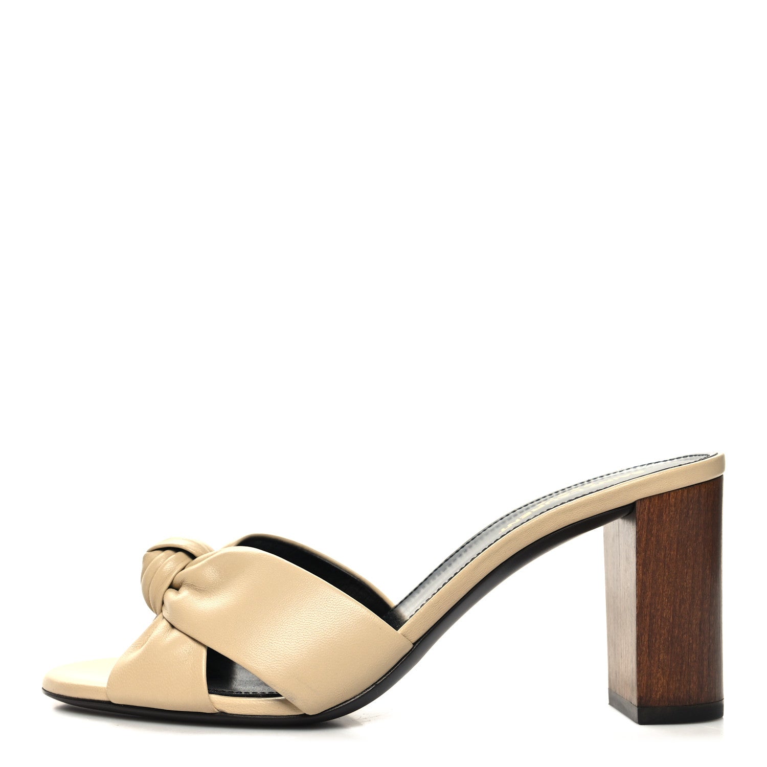 Saint Laurent Lambskin Bianca Mules 39 Beige 1 of 8
