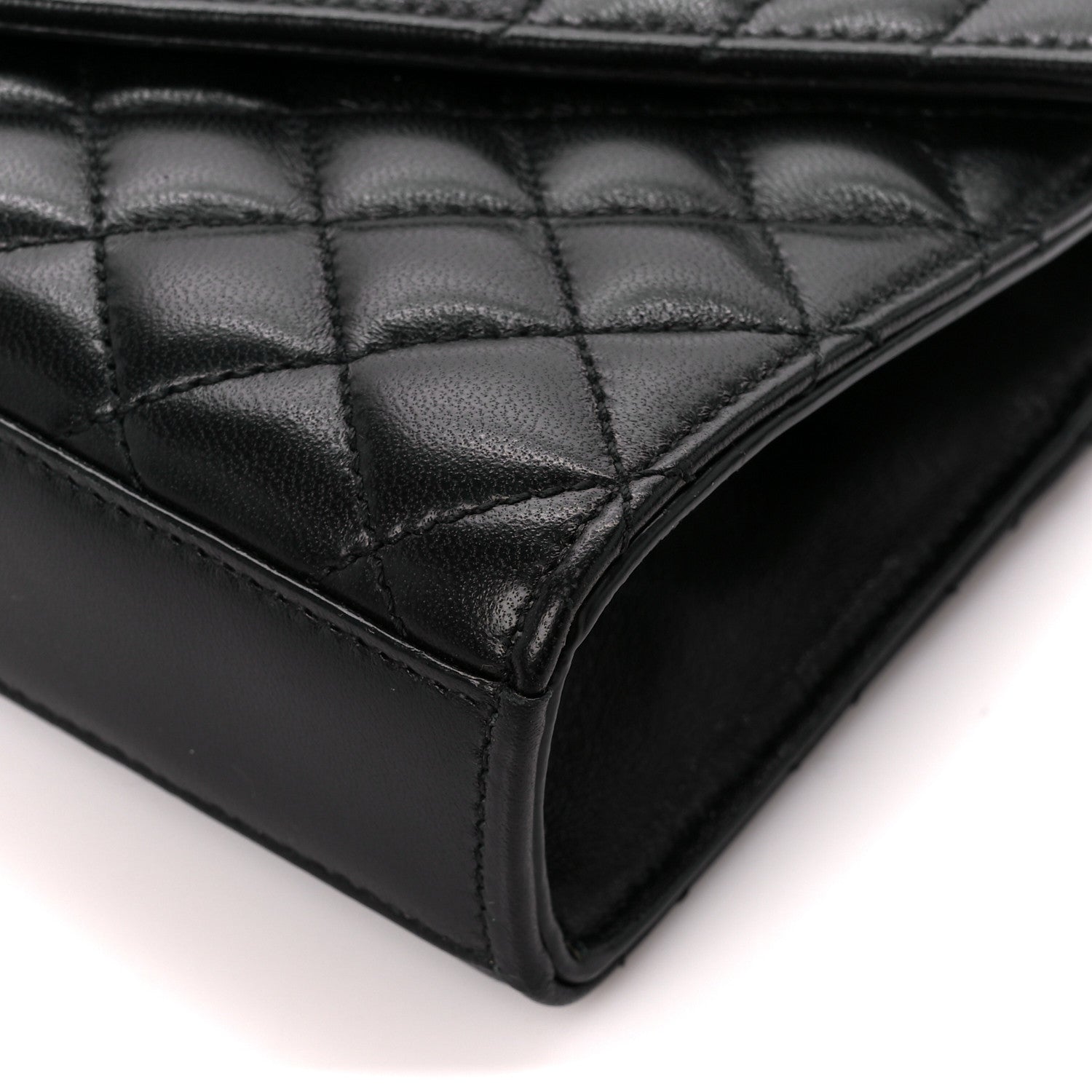 Saint Laurent Lambskin Mixed Matelasse Triquilt Small Monogram Satchel Black 11 of 12