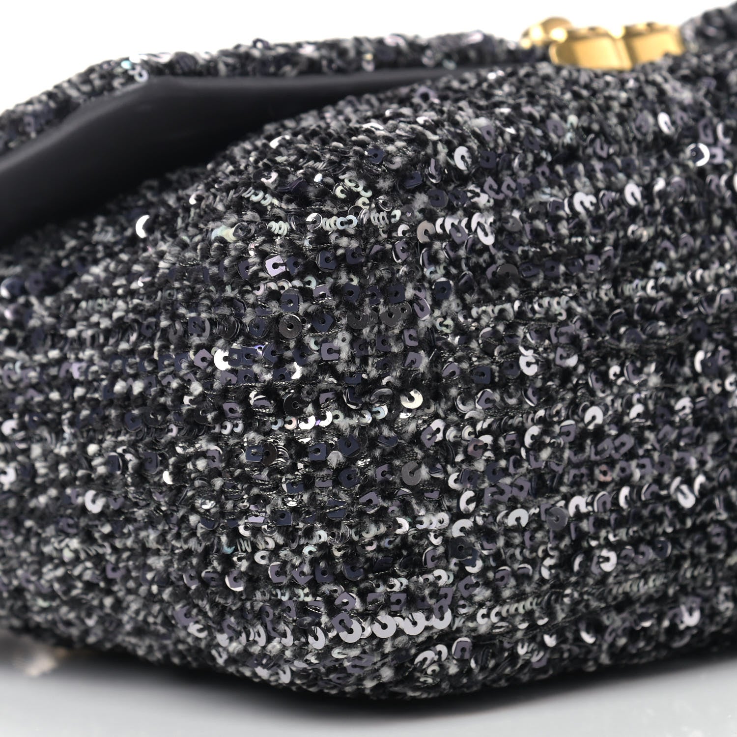Chanel Sequin Quilted Medium Chanel 19 Flap Black Silver 8 of 9