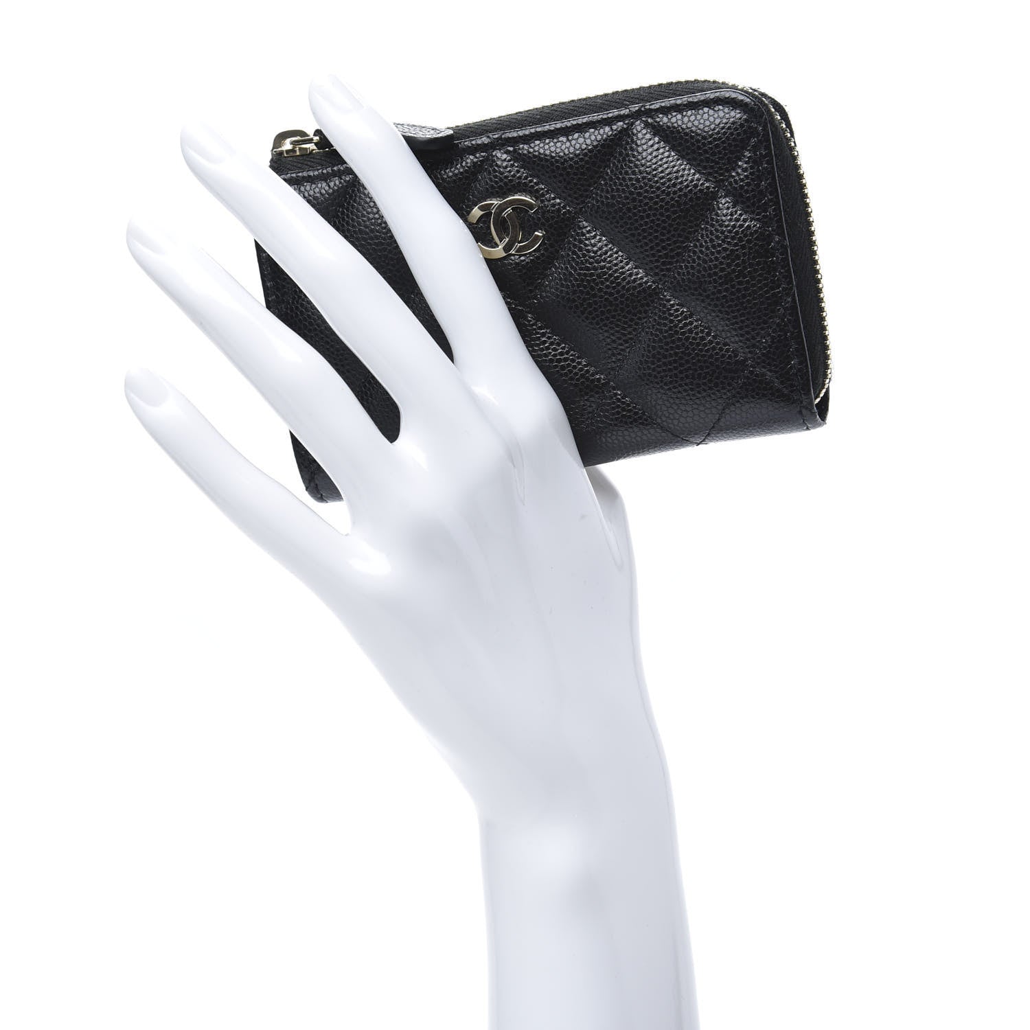 Chanel Caviar Quilted Zipped Key Holder Case Black 2 of 9