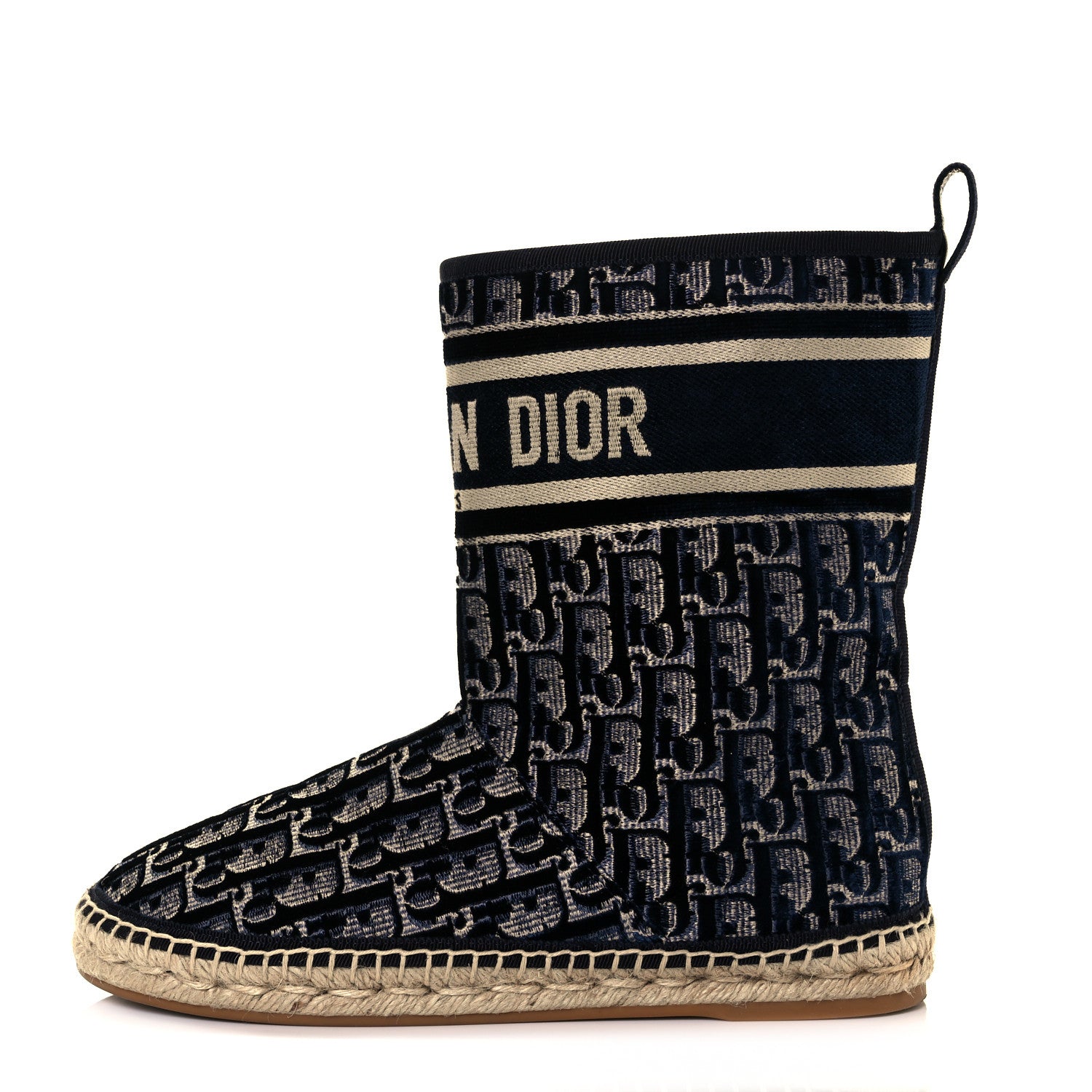 Christian Dior Velvet Oblique Granville Espadrille Boots 38 Deep Blue 2 of 21