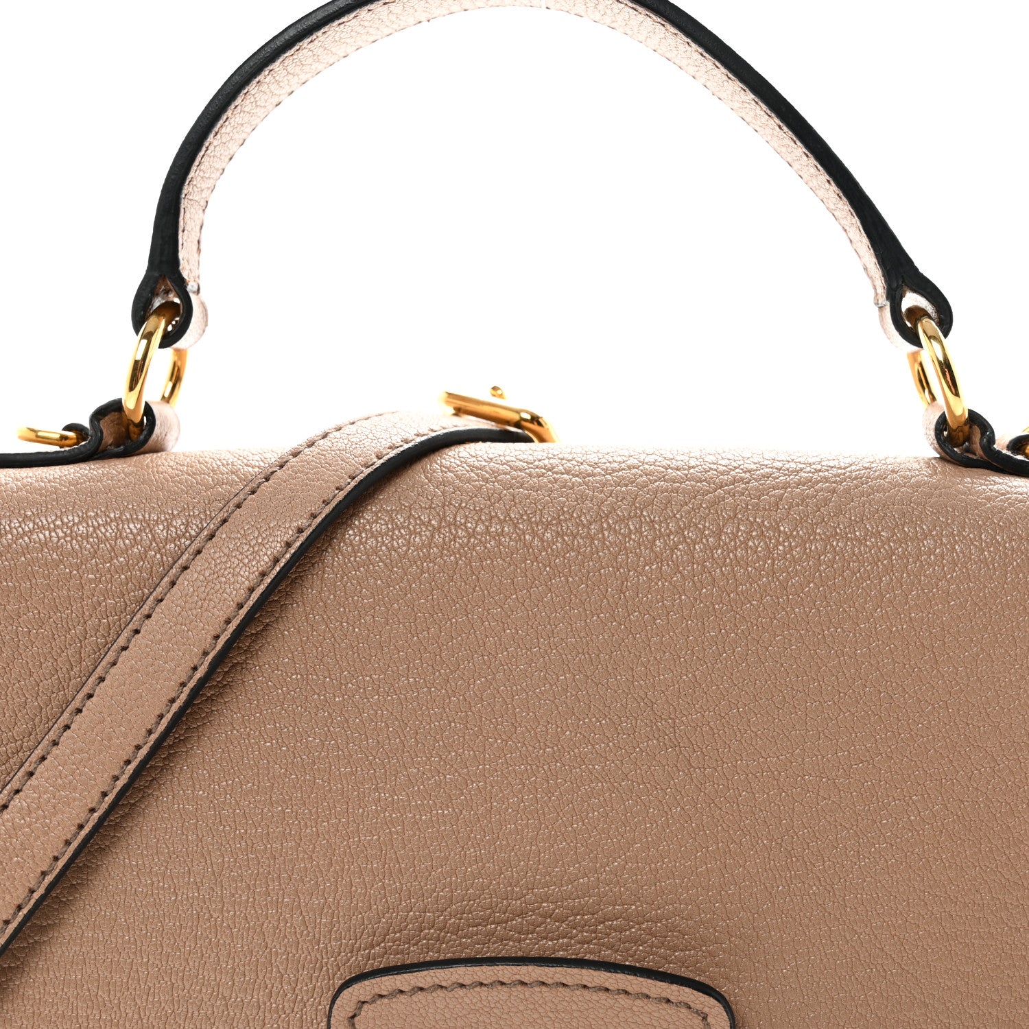 Miu Miu Madras Bicolor Top Handle Bag  Cammeo Black 7 of 9