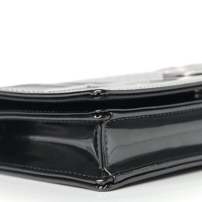 Christian Dior Metallic Patent Micro-Cannage Diorama Wallet on Chain Pouch Onyx Black 10 of 11