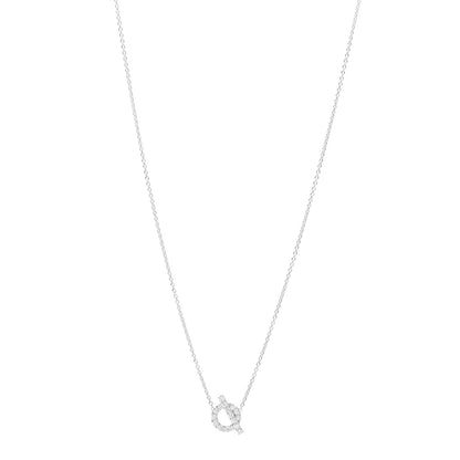 Hermes 18K White Gold Diamond Finesse Pendant Necklace 1 of 6