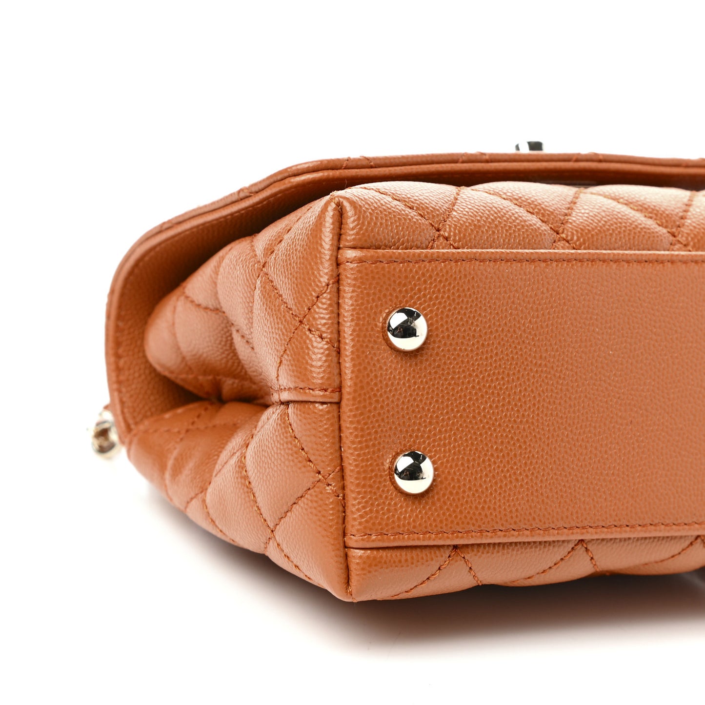 Caviar Quilted Extra Mini Coco Handle Flap Light Brown