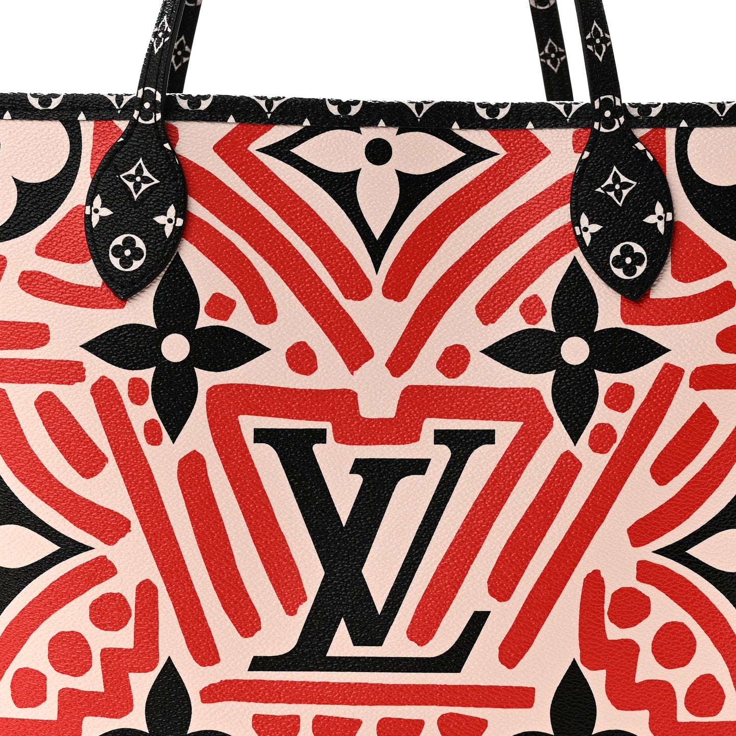 Monogram Giant Crafty Neverfull MM Creme Rouge Black