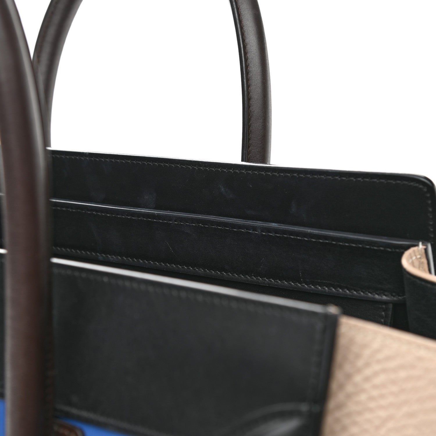 Celine Elephant Calfskin Mini Tri-Color Luggage Indigo 13 of 13