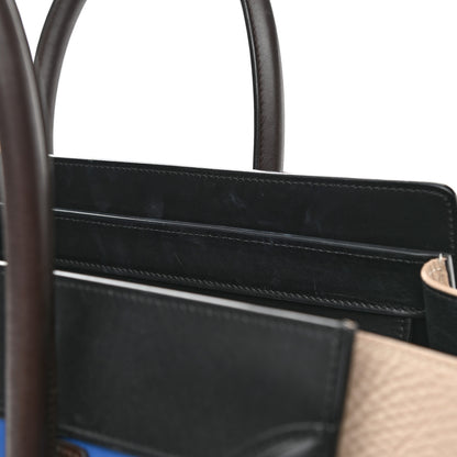 Celine Elephant Calfskin Mini Tri-Color Luggage Indigo 13 of 13