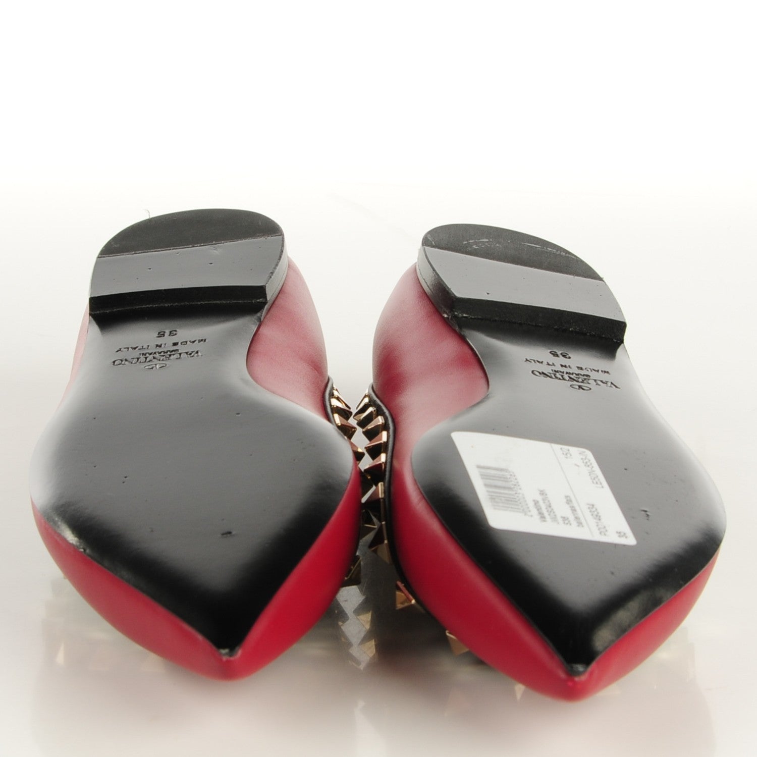 Valentino Garavani Nappa Rockstud Ballerina Flats 35 Scarlet Black 5 of 7