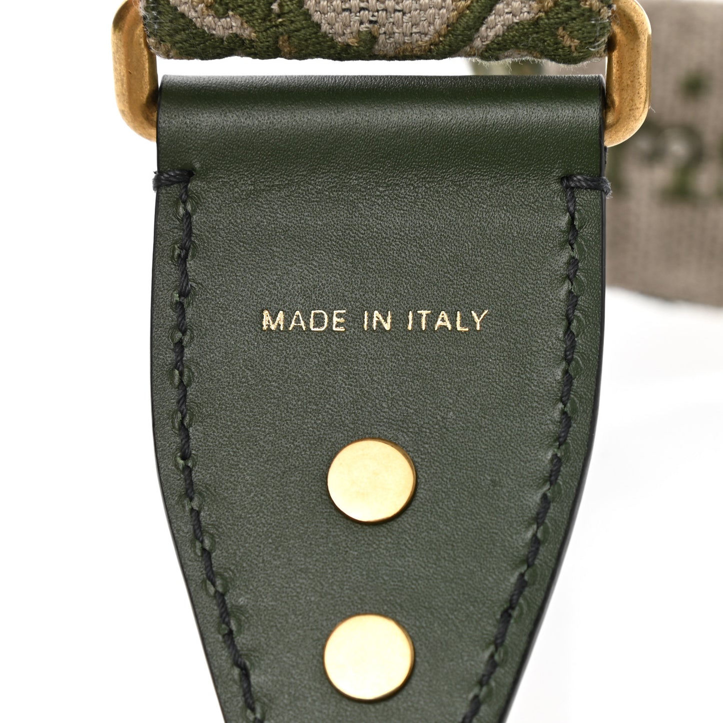 Oblique Studded Shoulder Strap Green Multicolor