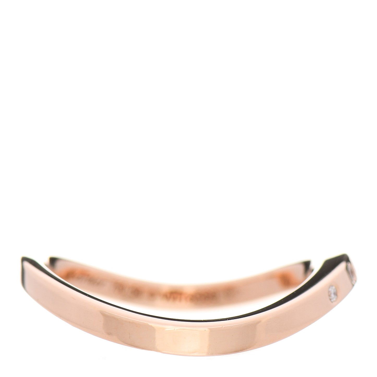 18K Pink Gold Diamond Paris Nouvelle Vague Band Ring 54 7