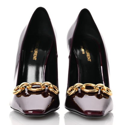 Saint Laurent Patent Severine Pumps 38 Deep Bordeaux 2 of 13