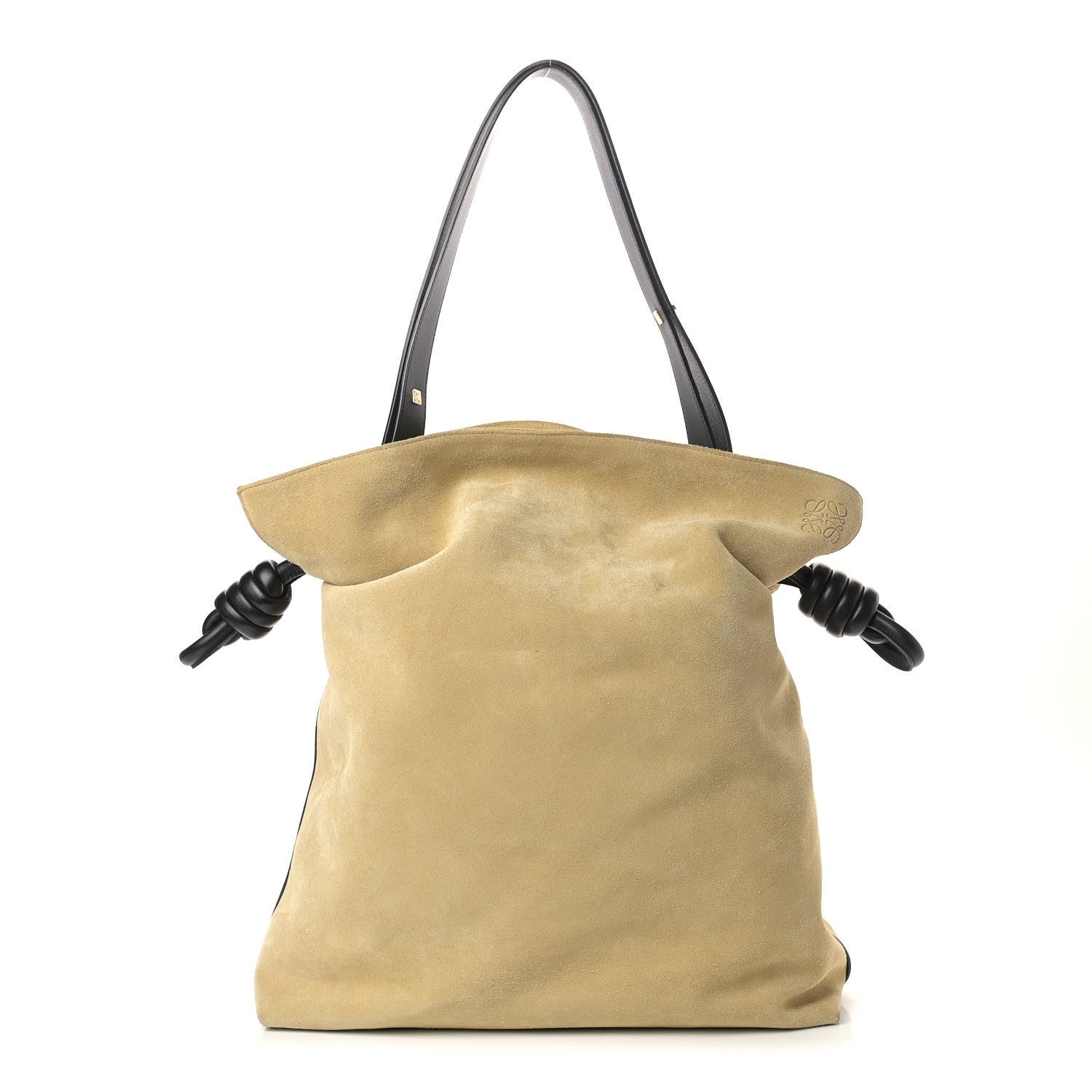 Loewe Suede Flamenco Knot Bag Gold Brown 1 of 9