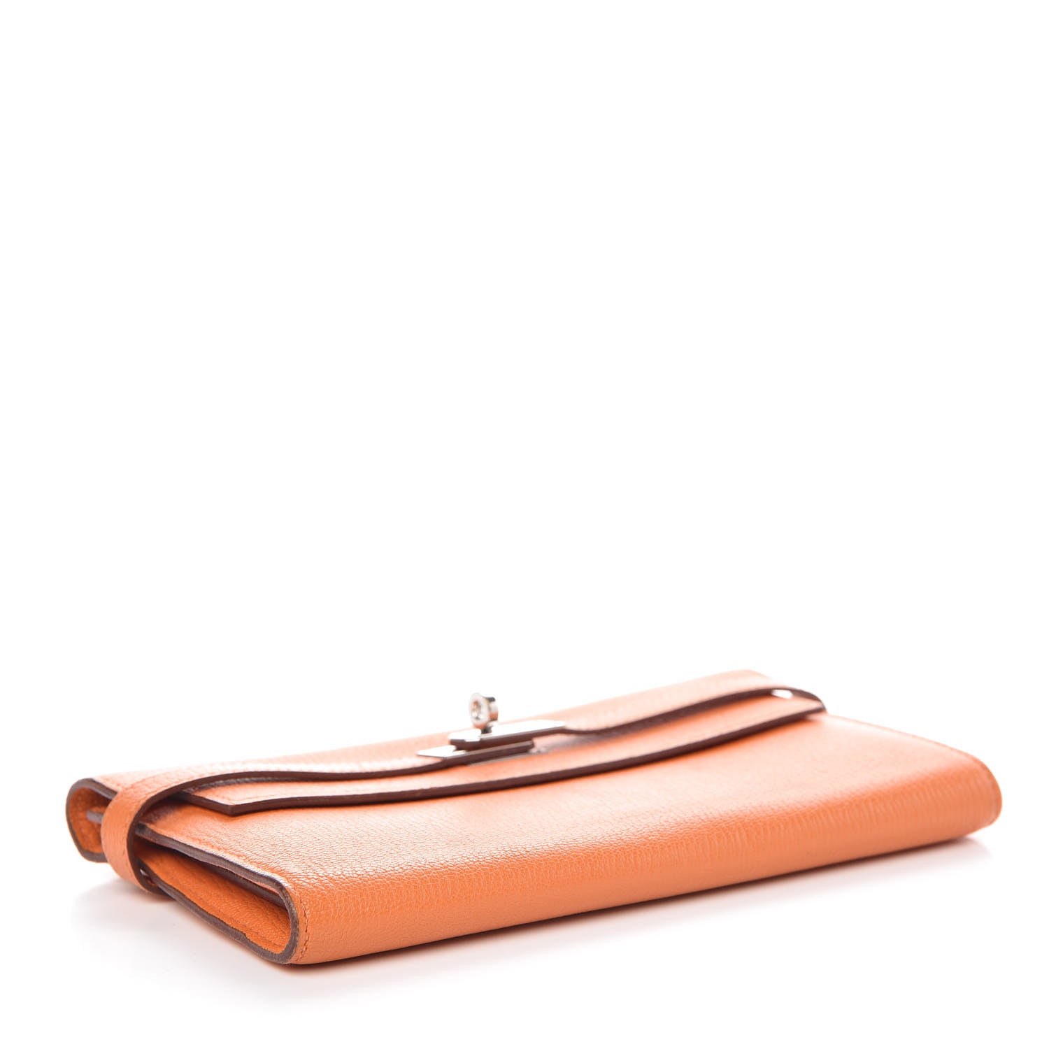 Hermes Chevre Mysore Kelly Longue Wallet Orange 4 of 7