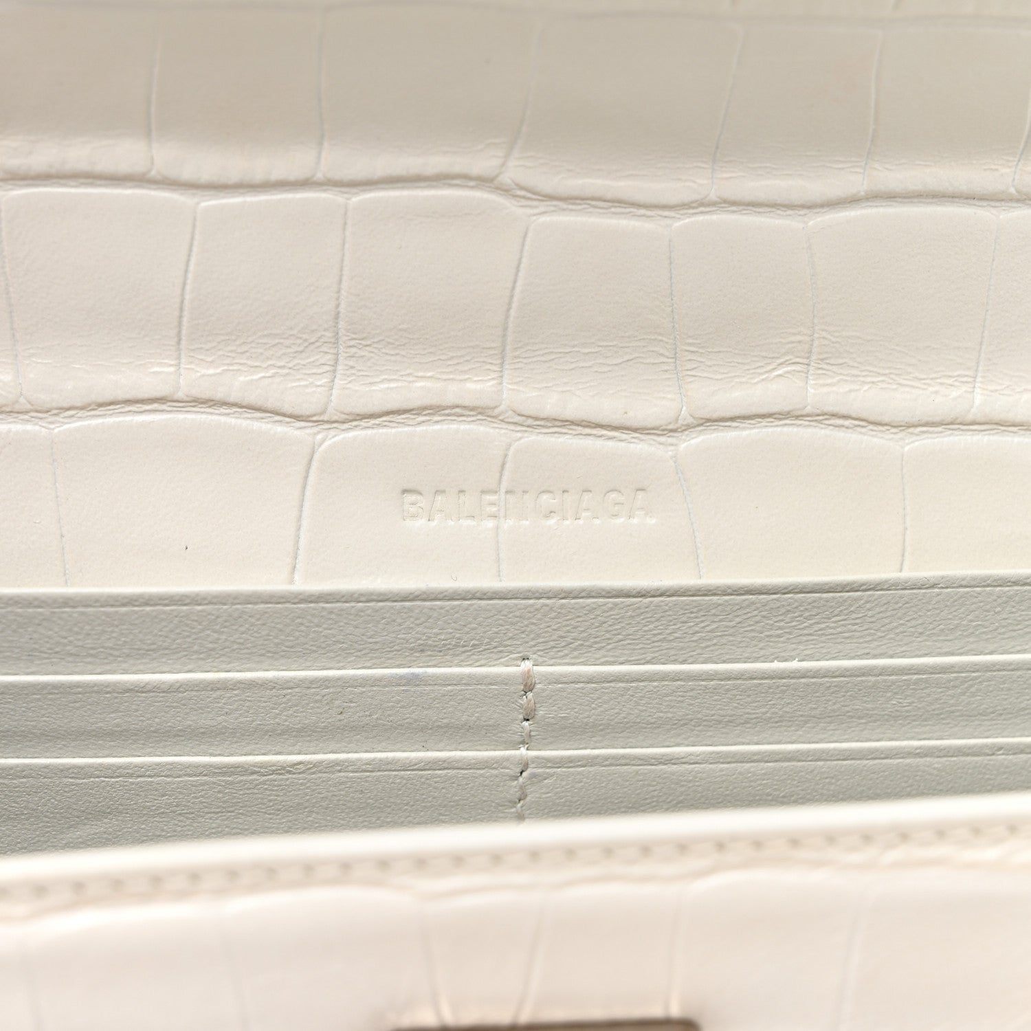 Balenciaga Extra Supple Calfskin Crocodile Embossed Gossip Chain Bag XS White 6 of 11