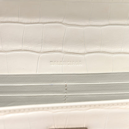 Balenciaga Extra Supple Calfskin Crocodile Embossed Gossip Chain Bag XS White 6 of 11