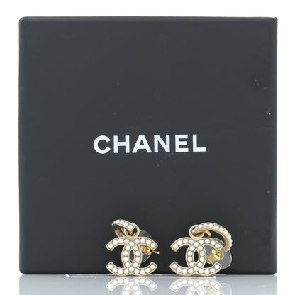 Chanel Pearl CC Hoop Drop Earring Gold 5 of 6