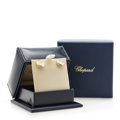 Chopard 18K Yellow Gold 3 Happy Diamonds Icons Heart Earrings 11 of 12