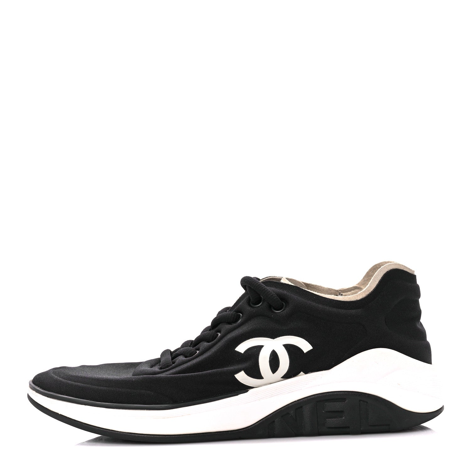 Chanel Lycra CC Sneakers 37.5 Black 1 of 7