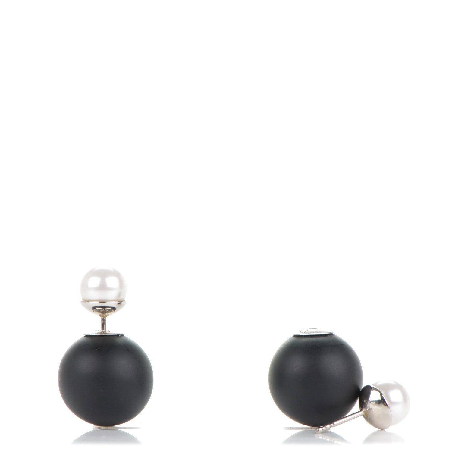 Christian Dior Mise En Dior Tribal Earrings Matte Black Pearl 3 of 4